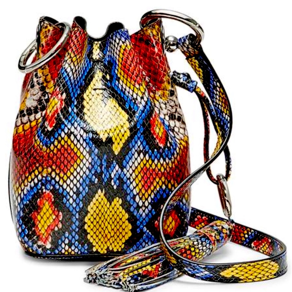 Rebecca Minkoff python kate snake multi bucket crossbody